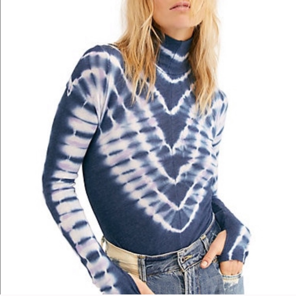 Free People Psychedelic Turtleneck Top